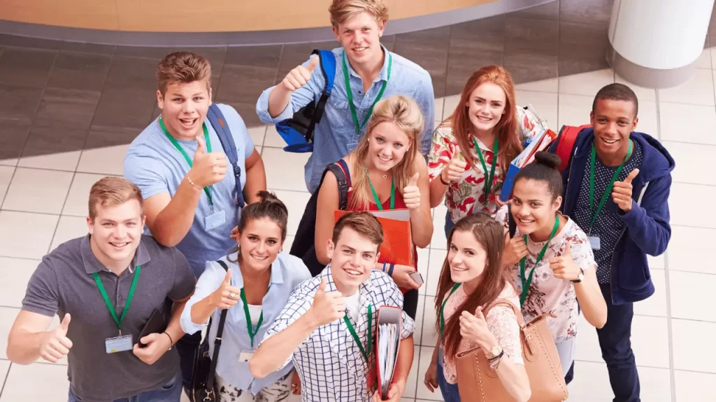 Group of students smiling