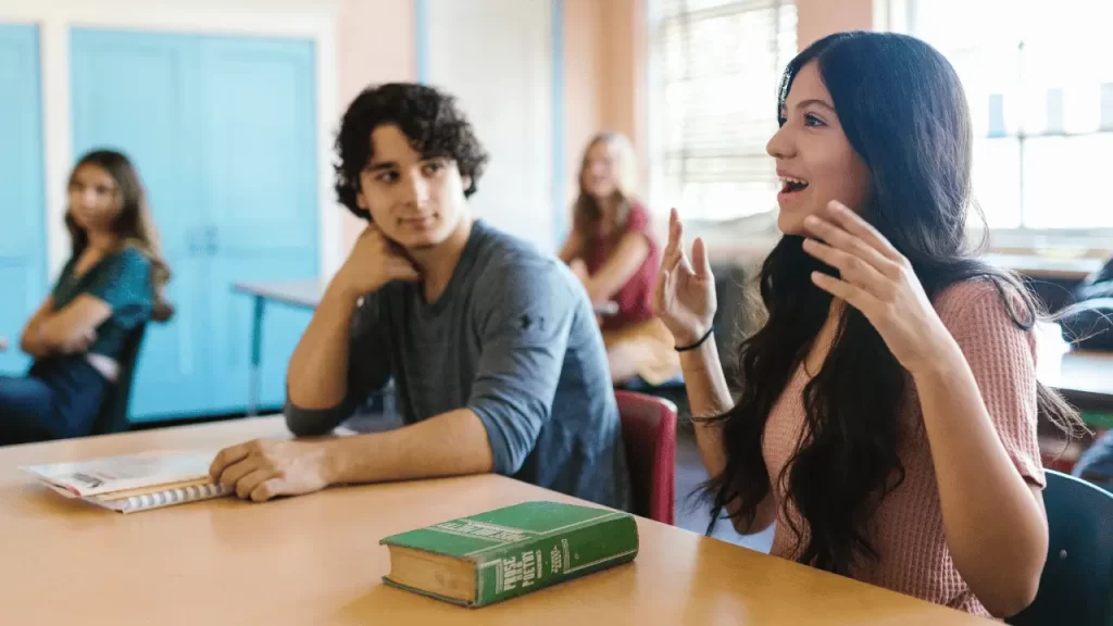 Students talking