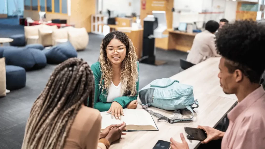 Students talking