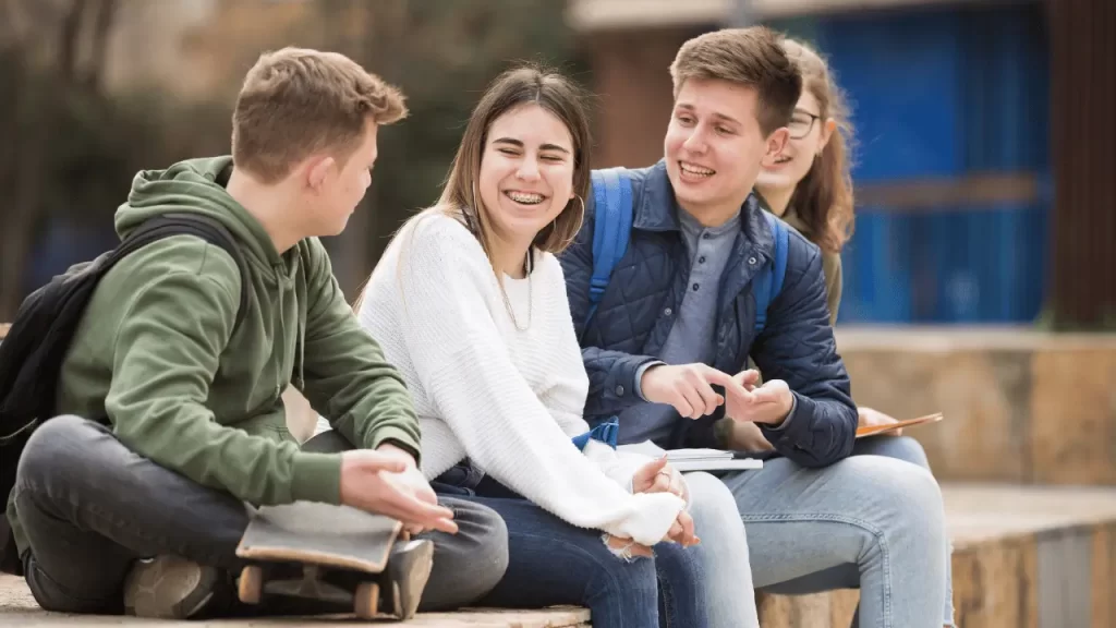 Students talking