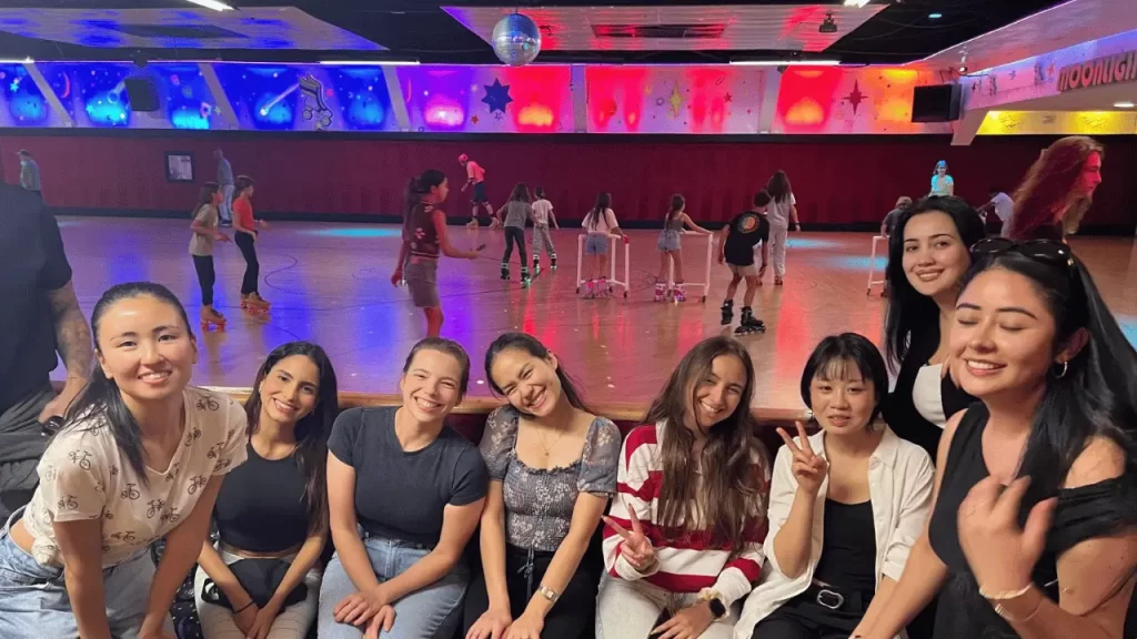 students at Moonlight Rollerway