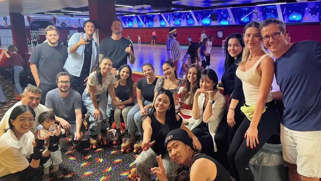 Students at Moonlight Rollerway