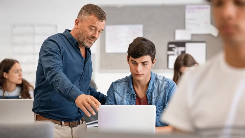 students taking a test