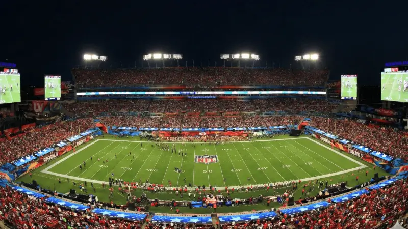 Skyview of super bowl game