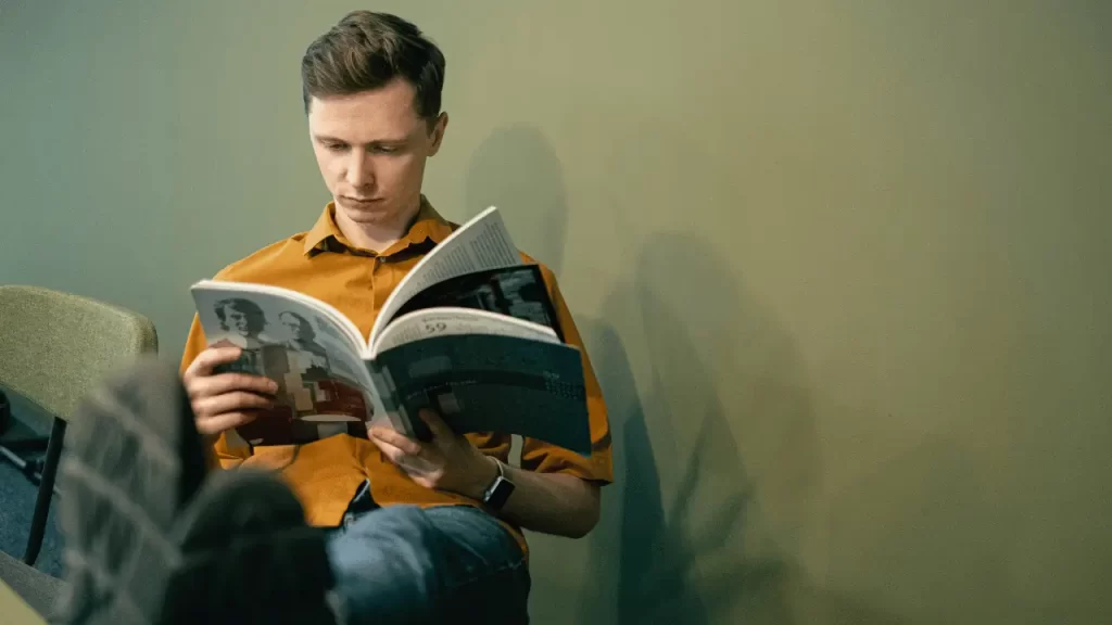 Man reading a book