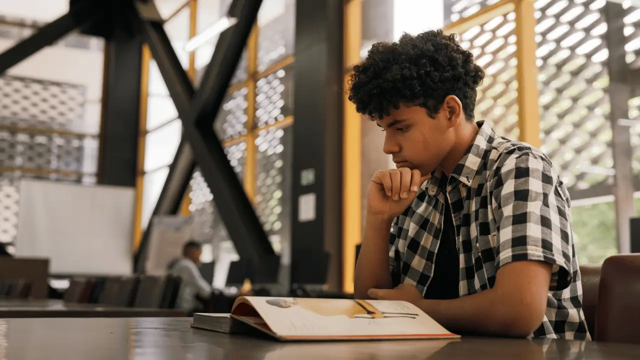 Student studying