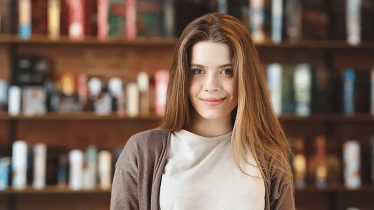 young girl smiling